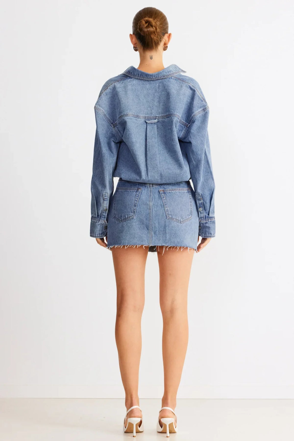 SNDYS Eve Denim Skirt Blue