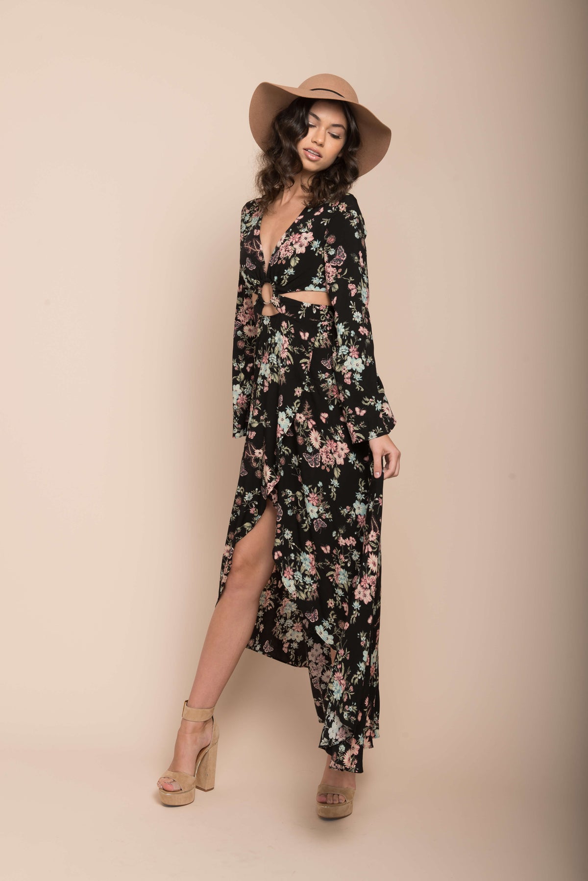 Havana High Slit Maxi Dress Black