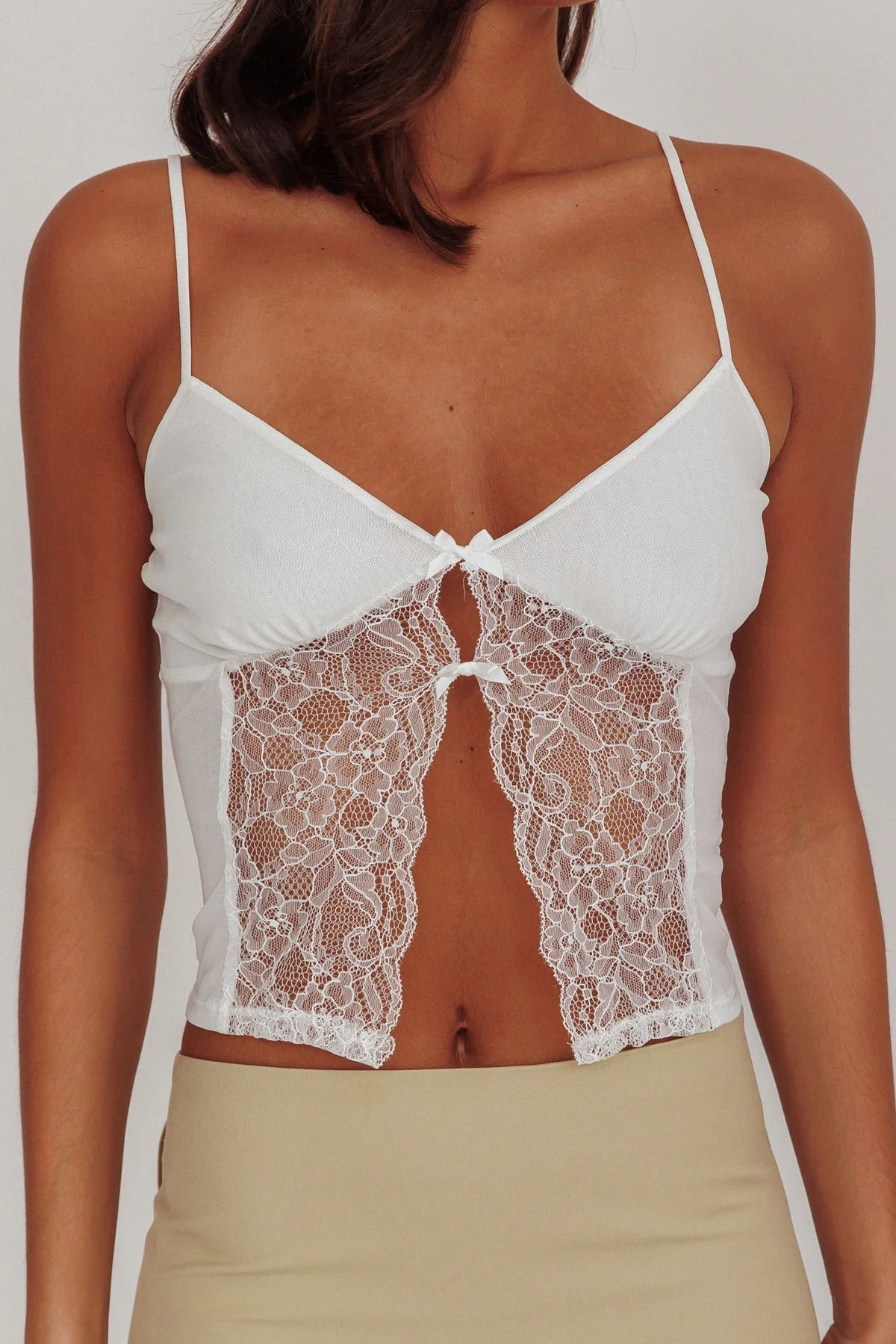 Erna Lace Babydoll Top White