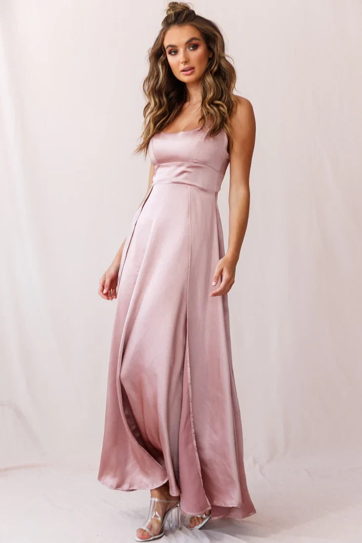Joanne Empire Waist Maxi Dress Rose Gold
