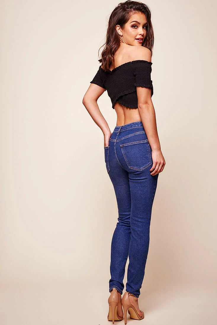 Tamieka Crossover Crop Top Black