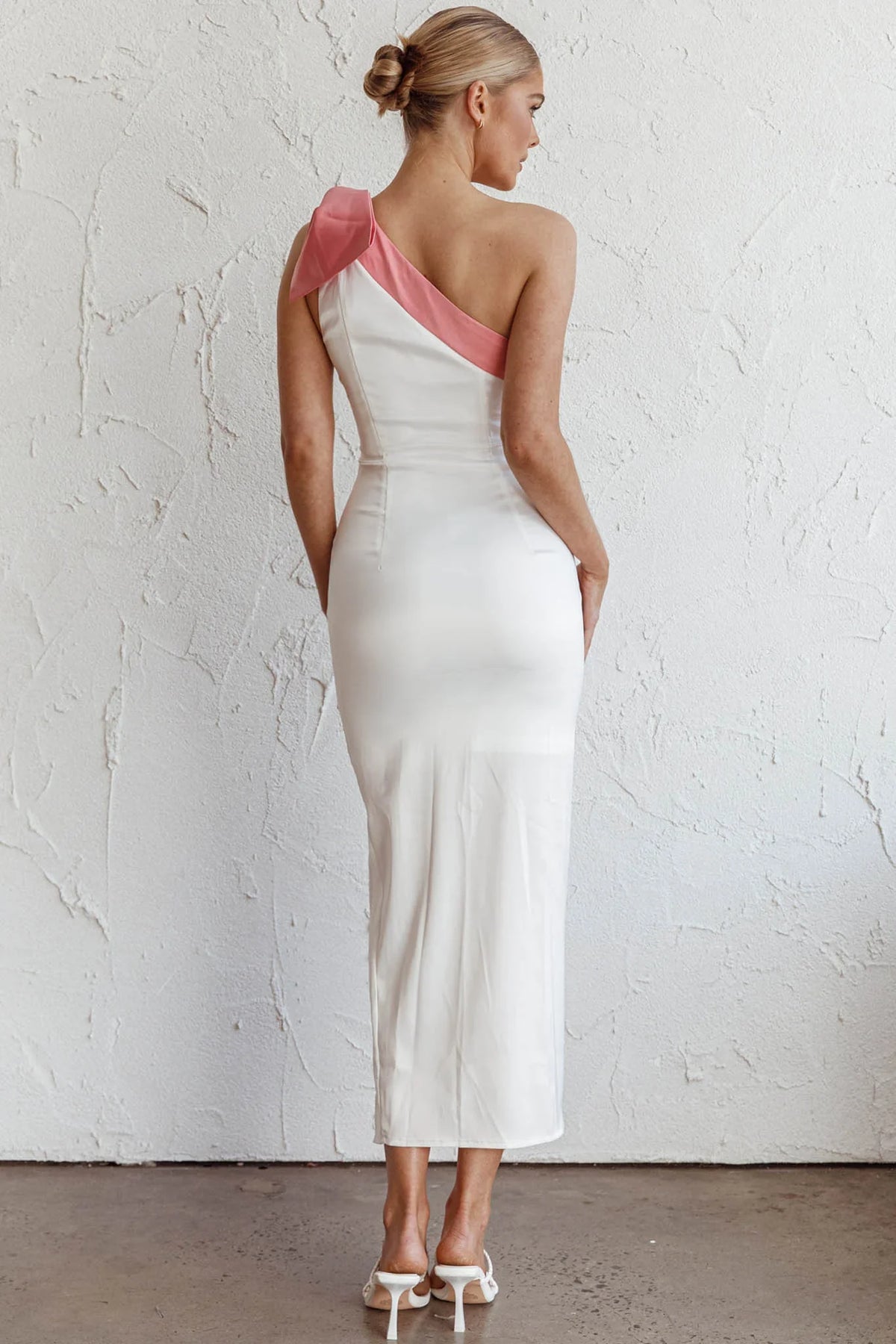 Sweetest Thing One-Shoulder Bow Maxi Dress White