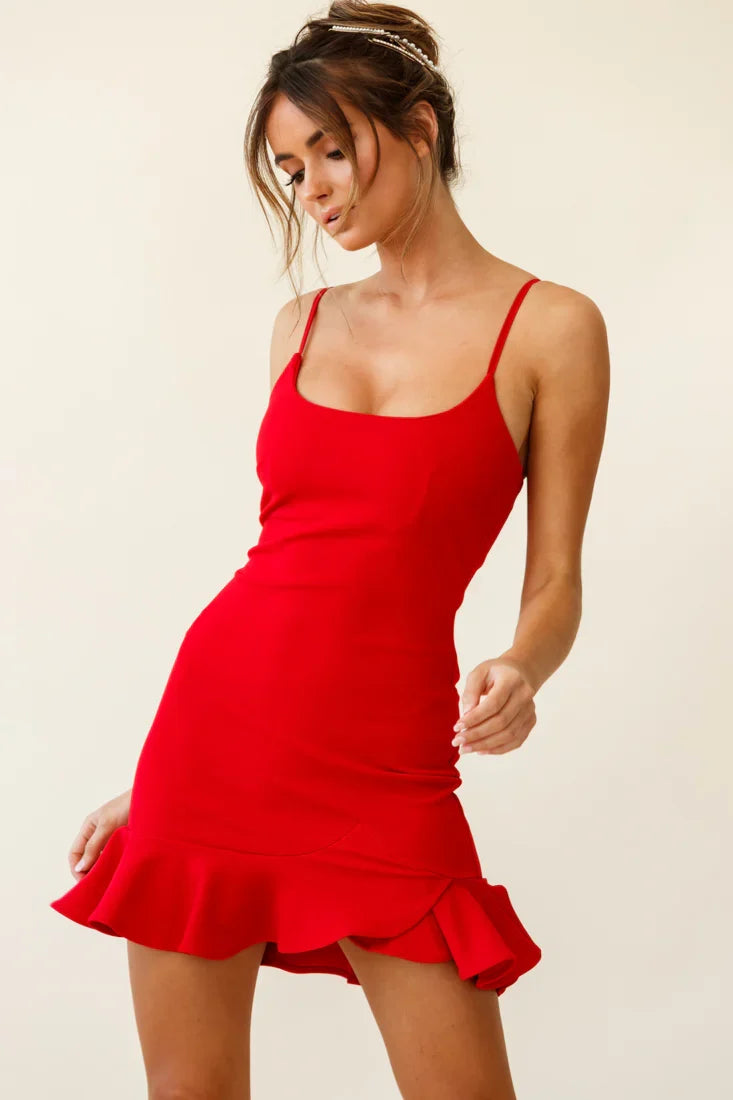 Emoji Bodycon Mini Dress Red