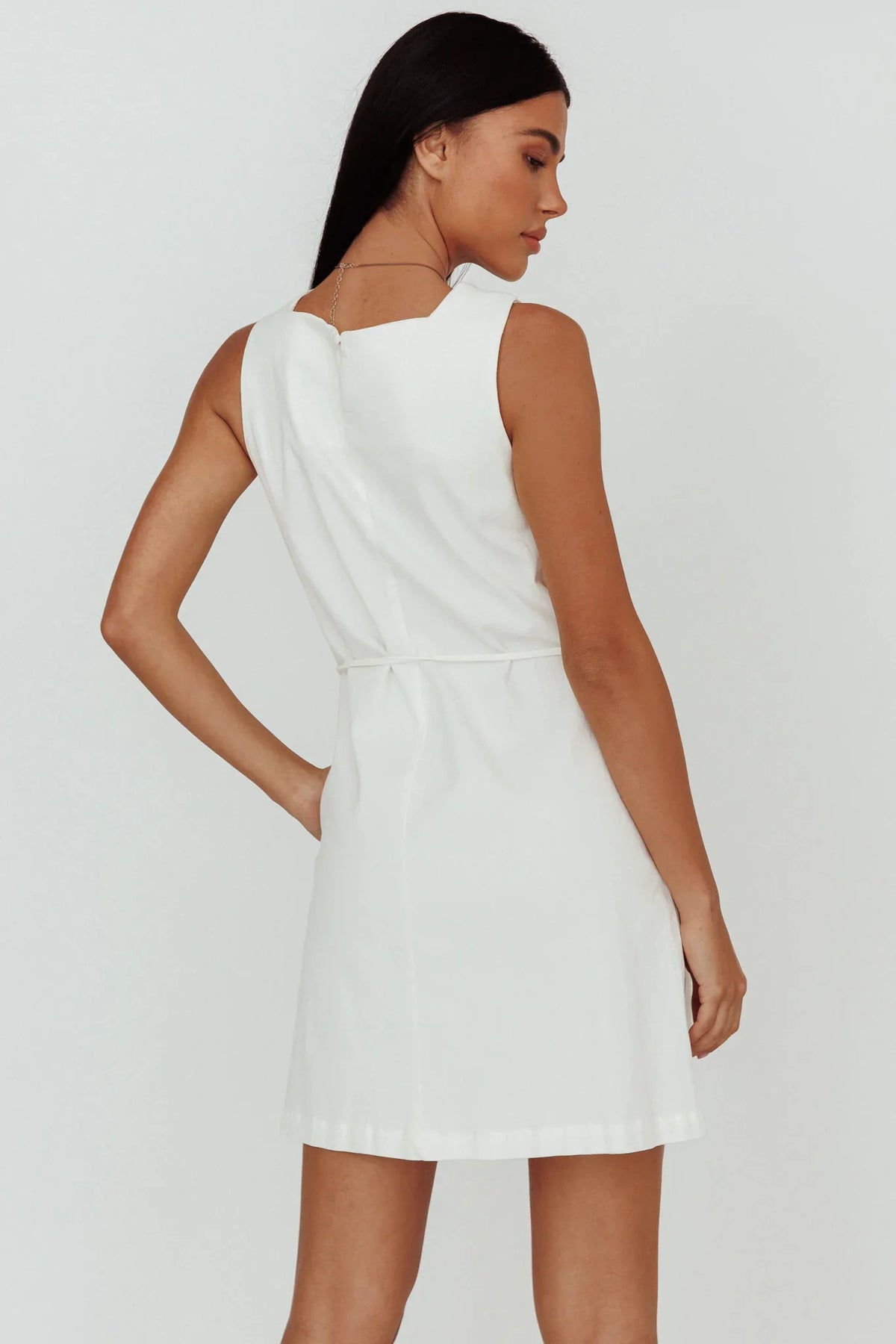 Tirzah Side Pocket Shift Dress White
