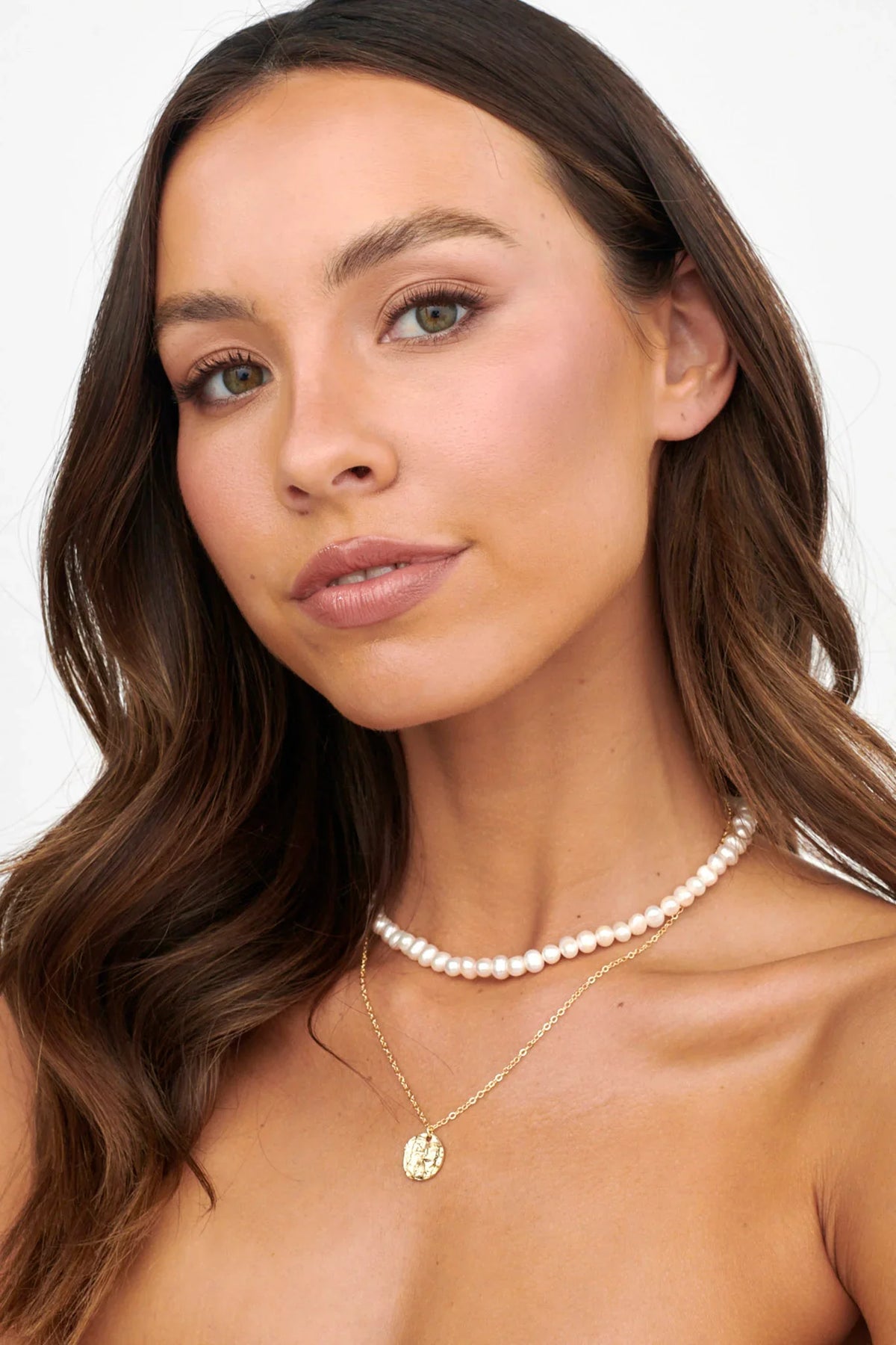 Nikita Pearl & Pendant Multi-Strand Necklace Gold