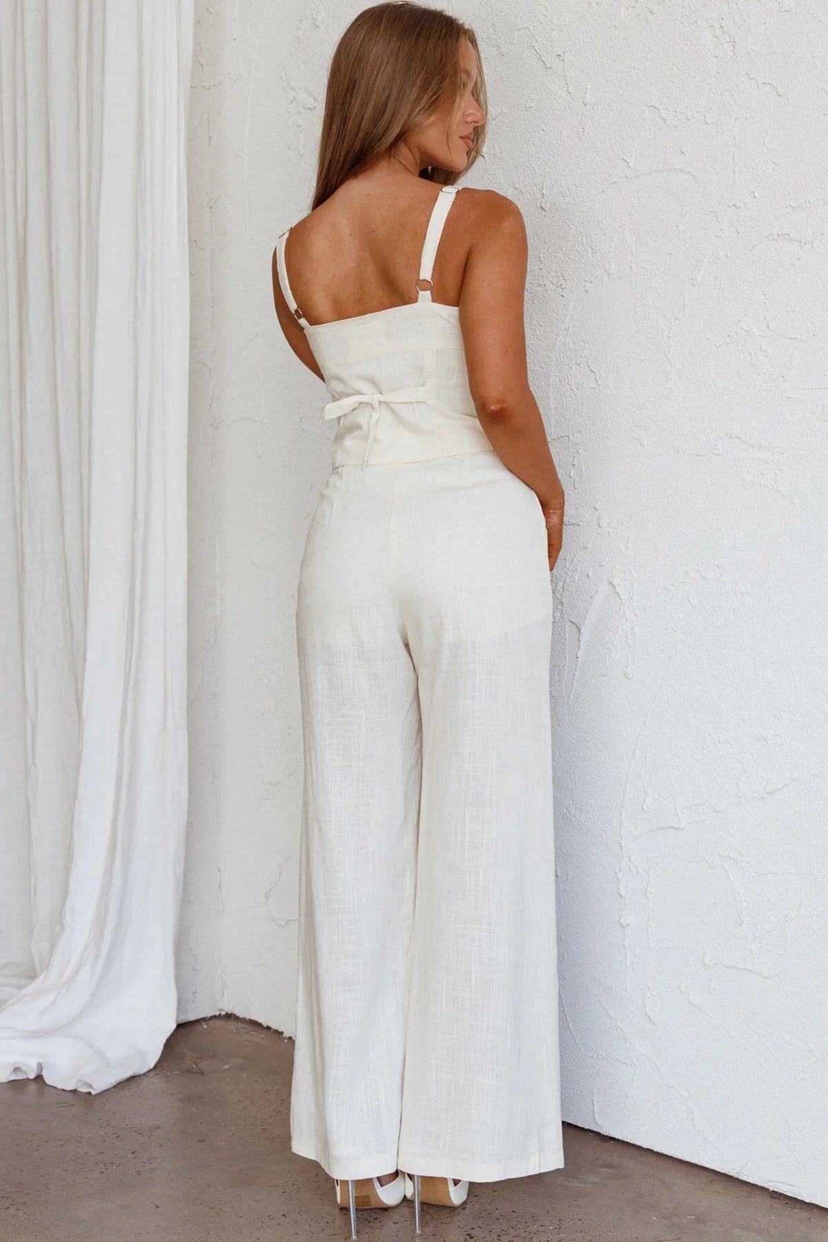 Play It Cool Wide Leg Pants Natural