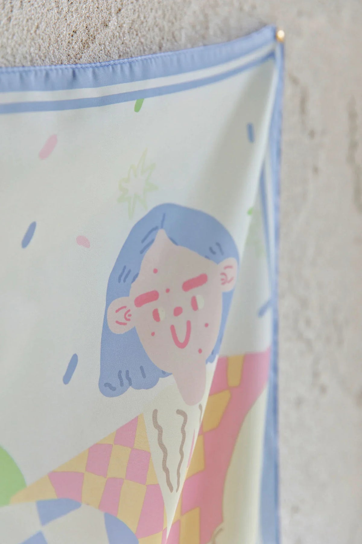 Positano Printed Square Scarf Blue