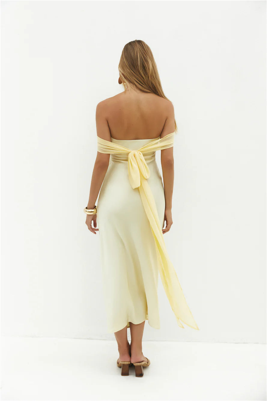 Cleo Cove Strapless Maxi Dress Butter Yellow