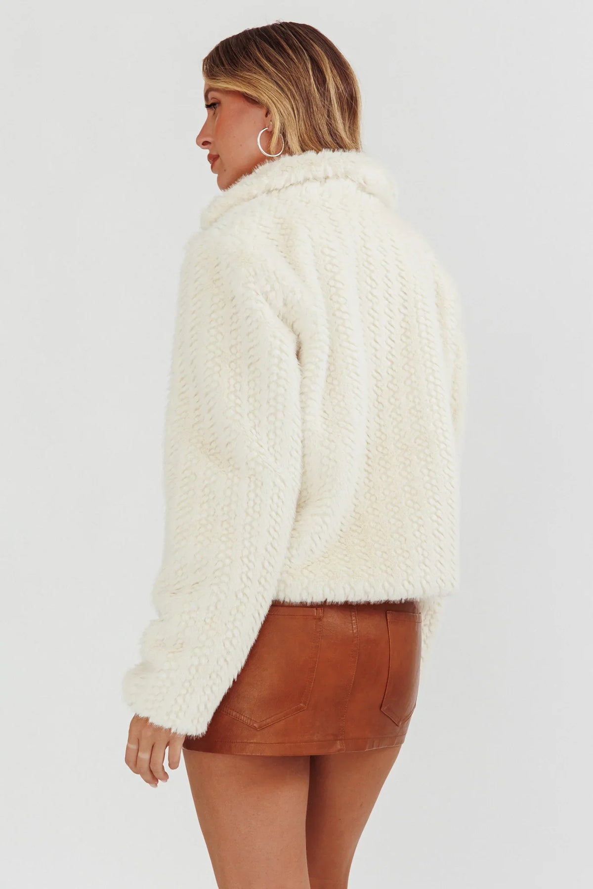 Smoky Mountains Faux Fur Jacket Beige