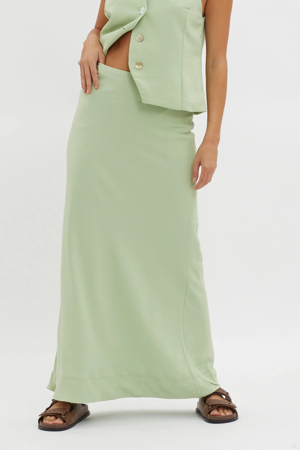 Philomena Midi Skirt Sage