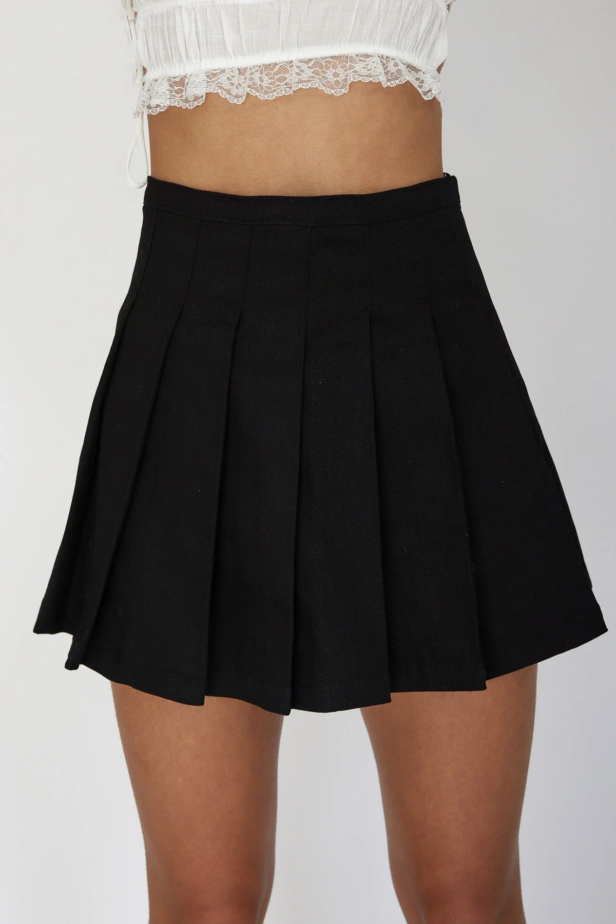 Mayfaire Pleated Mini Skirt Black