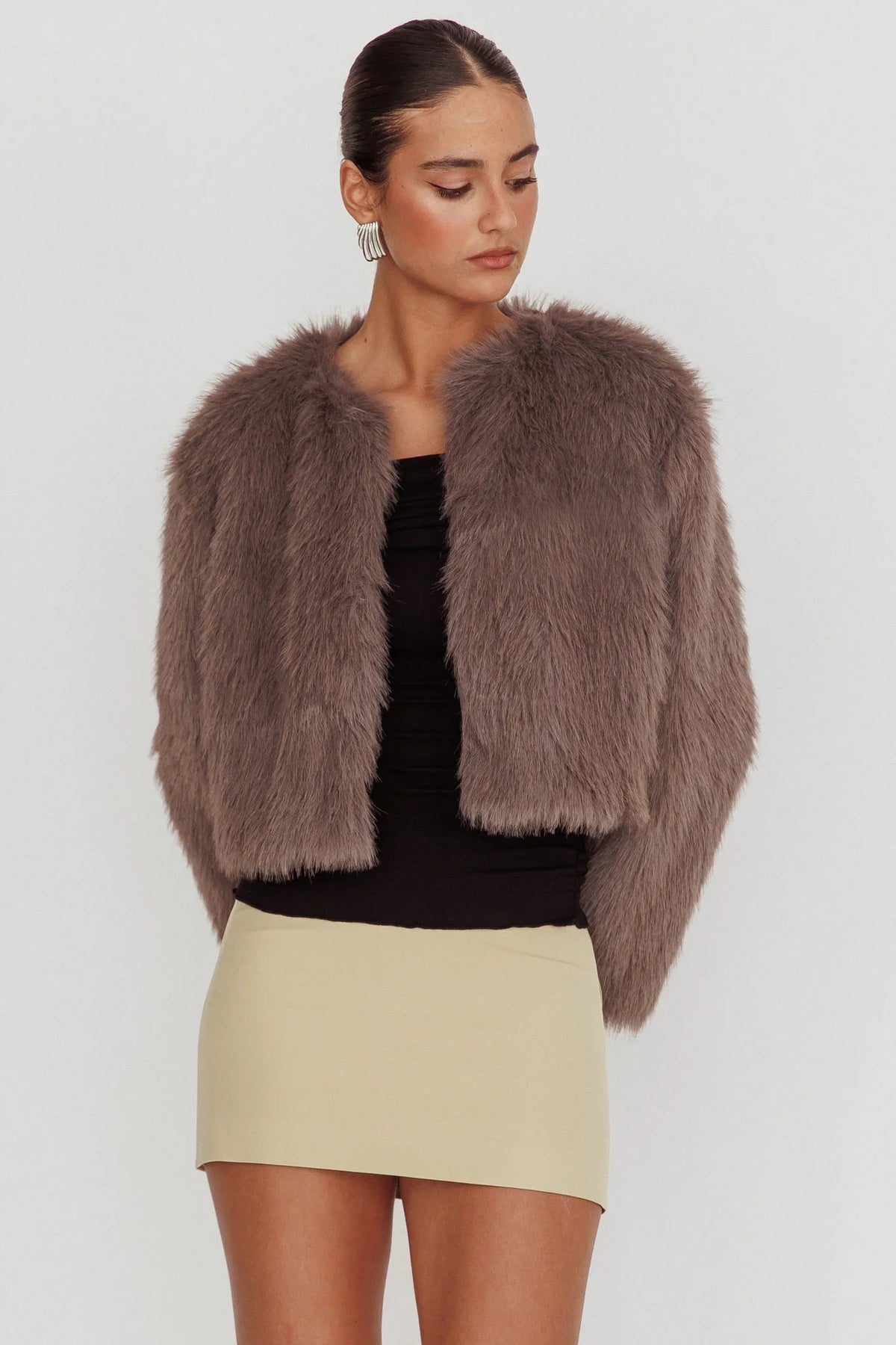 Snow Bunny Faux Fur Jacket Grey