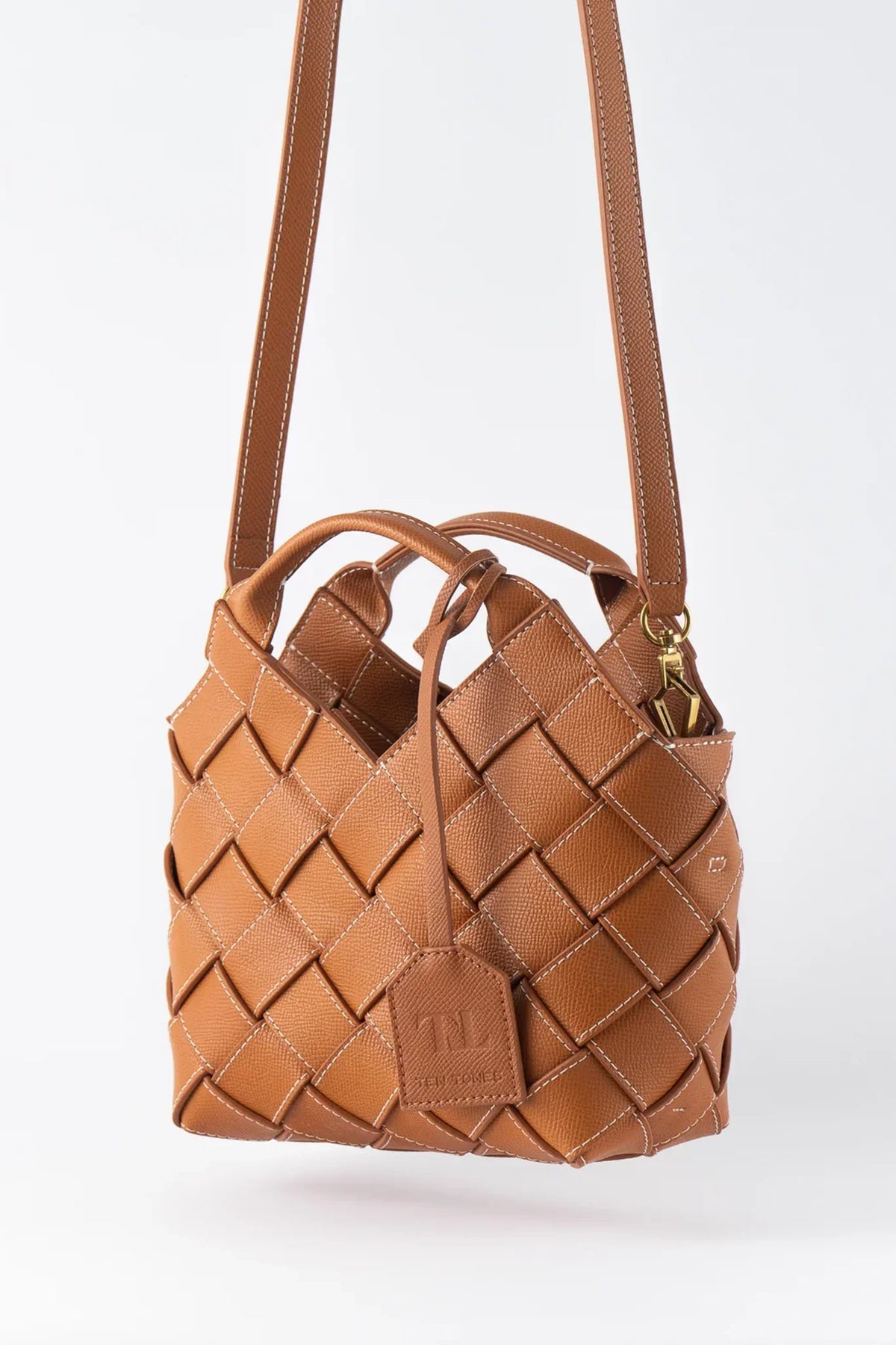 TEN TONES Clementine Woven Mini Tote Orange
