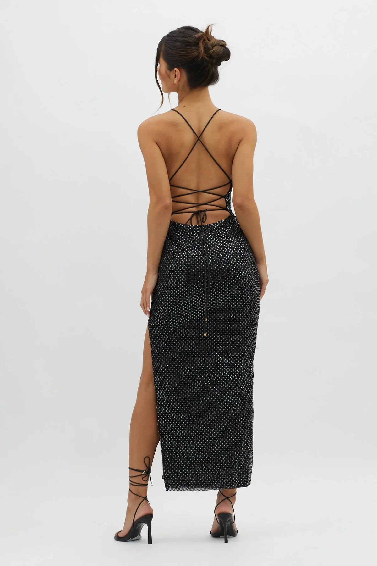 Alysia Plunging Halterneck Maxi Dress Black