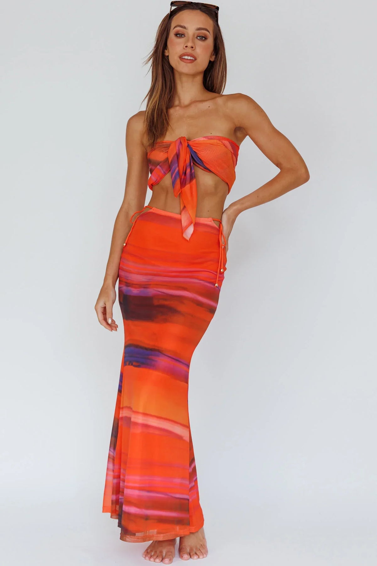 Just Like That Multiway Midi Dress & Scarf Orange