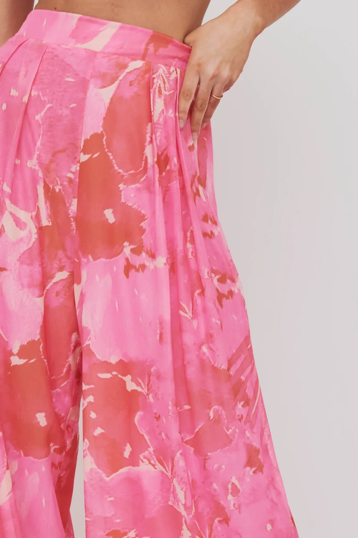 Tammi Wide Leg Pants Print Blush