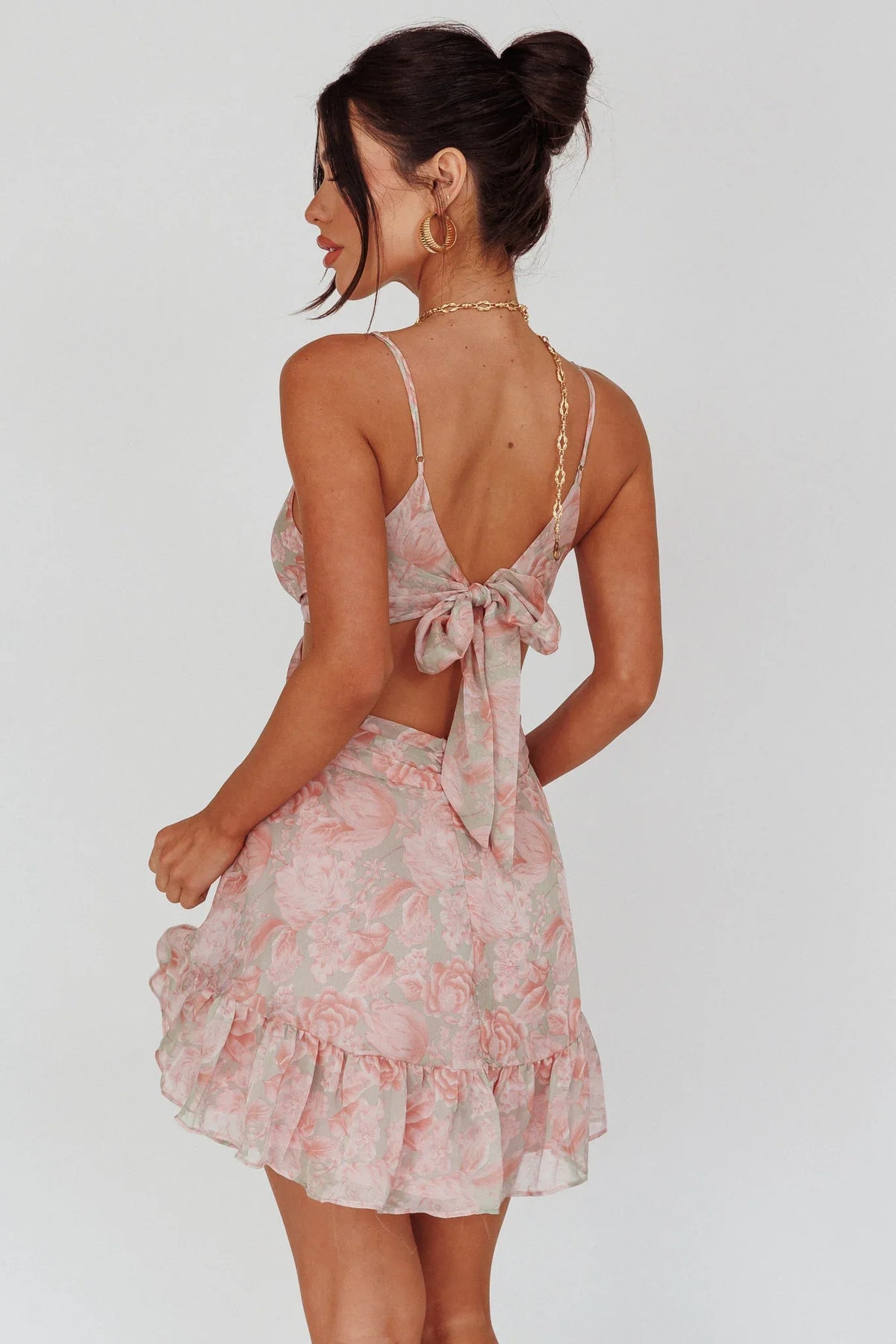 Dream Of You Twist Bodice Mini Dress Rose