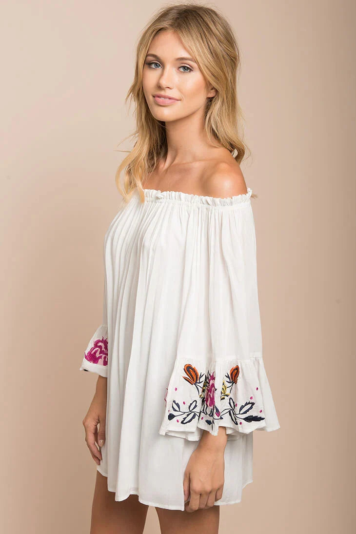 Chella Throwback Floral Tunic White