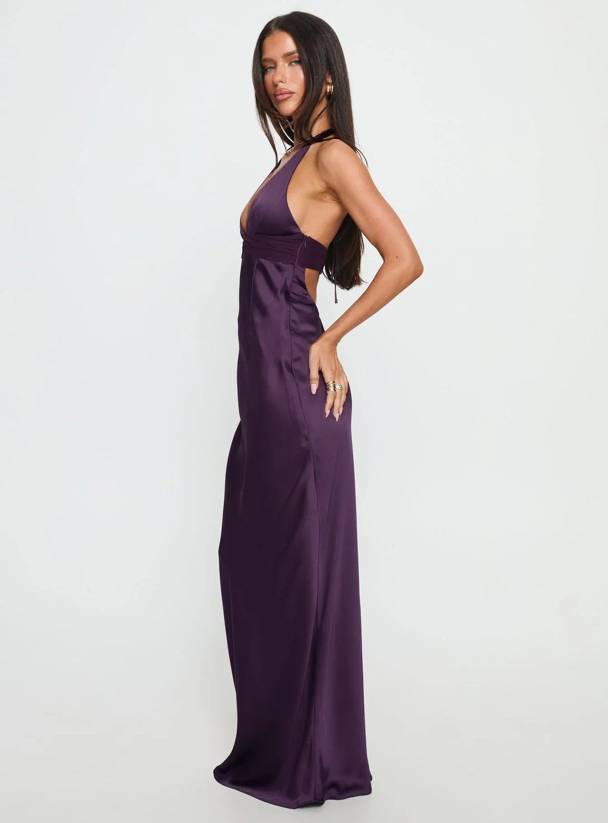 Odyssa Halter Maxi Dress Purple