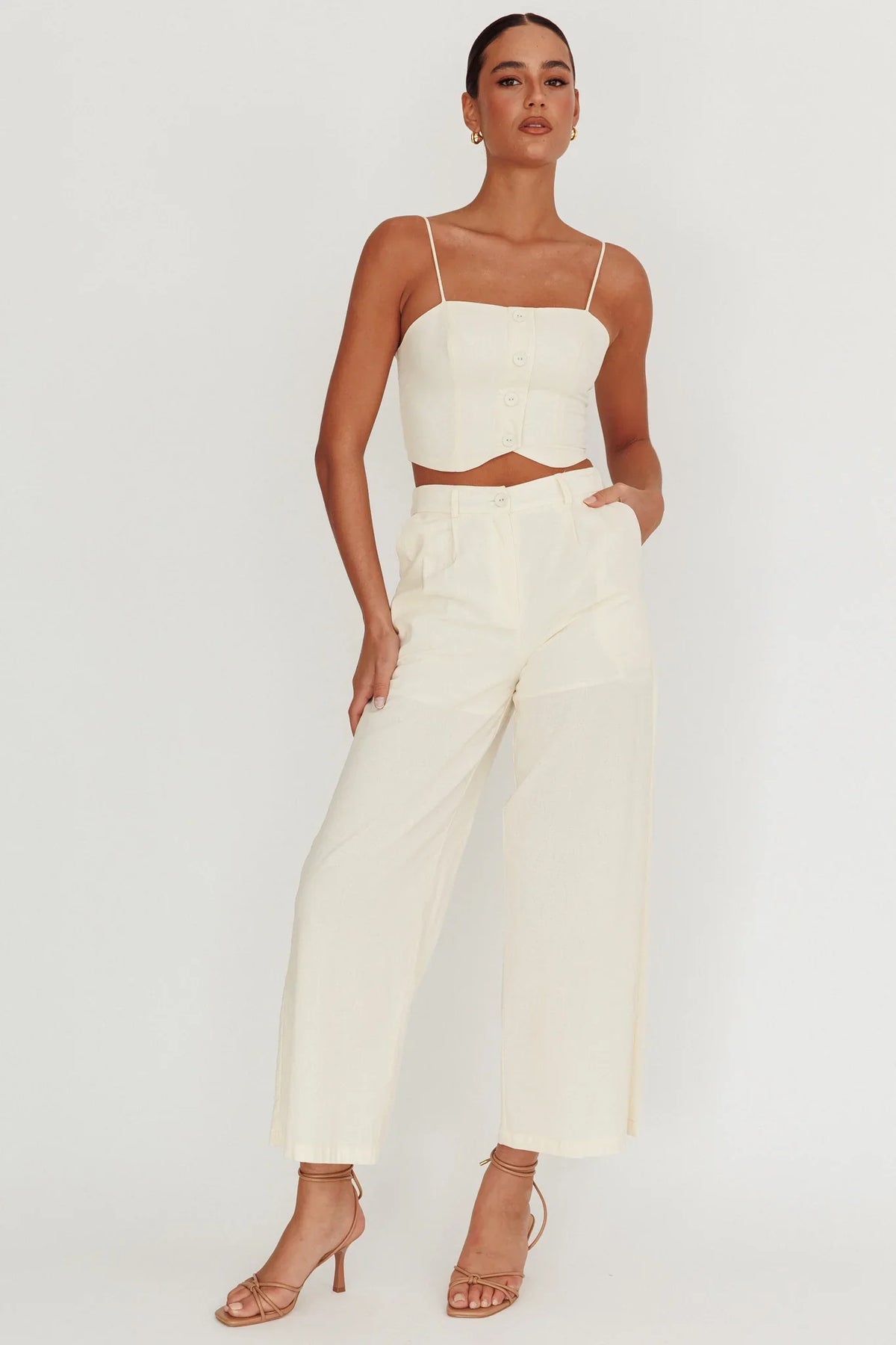 Breathless Wide Leg Pant Oat