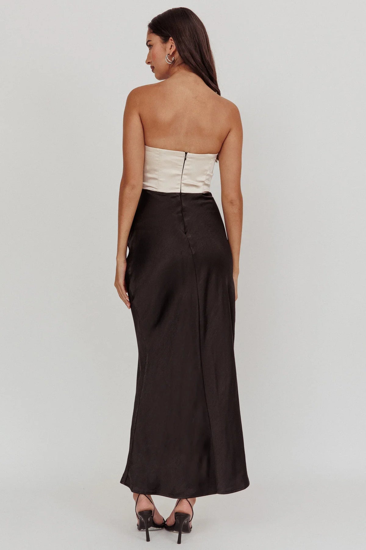 Kamillia Strapless Split Maxi Dress Black