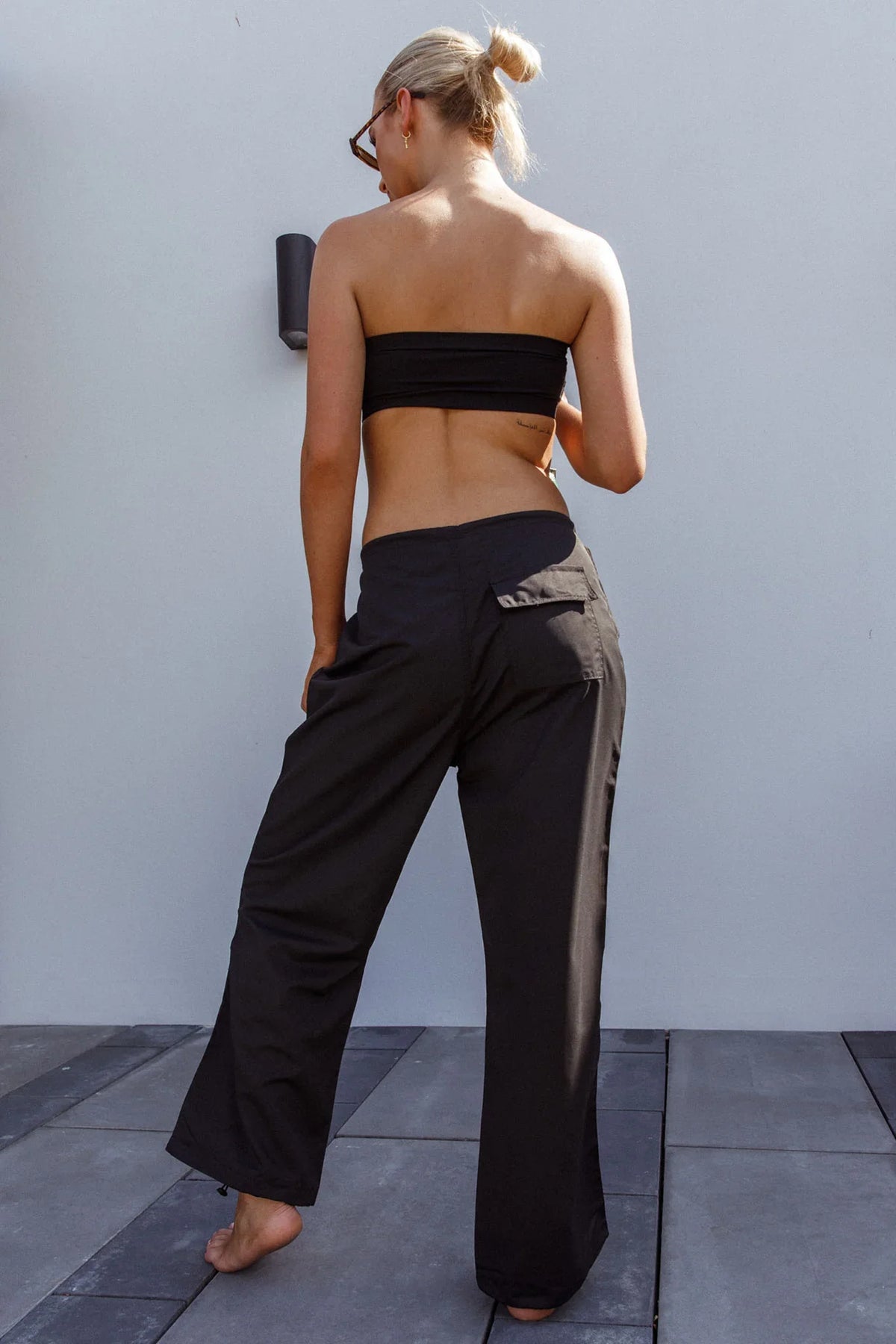 Starting Line Low Rise Wide Leg Pants Black