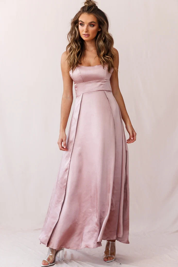 Joanne Empire Waist Maxi Dress Rose Gold