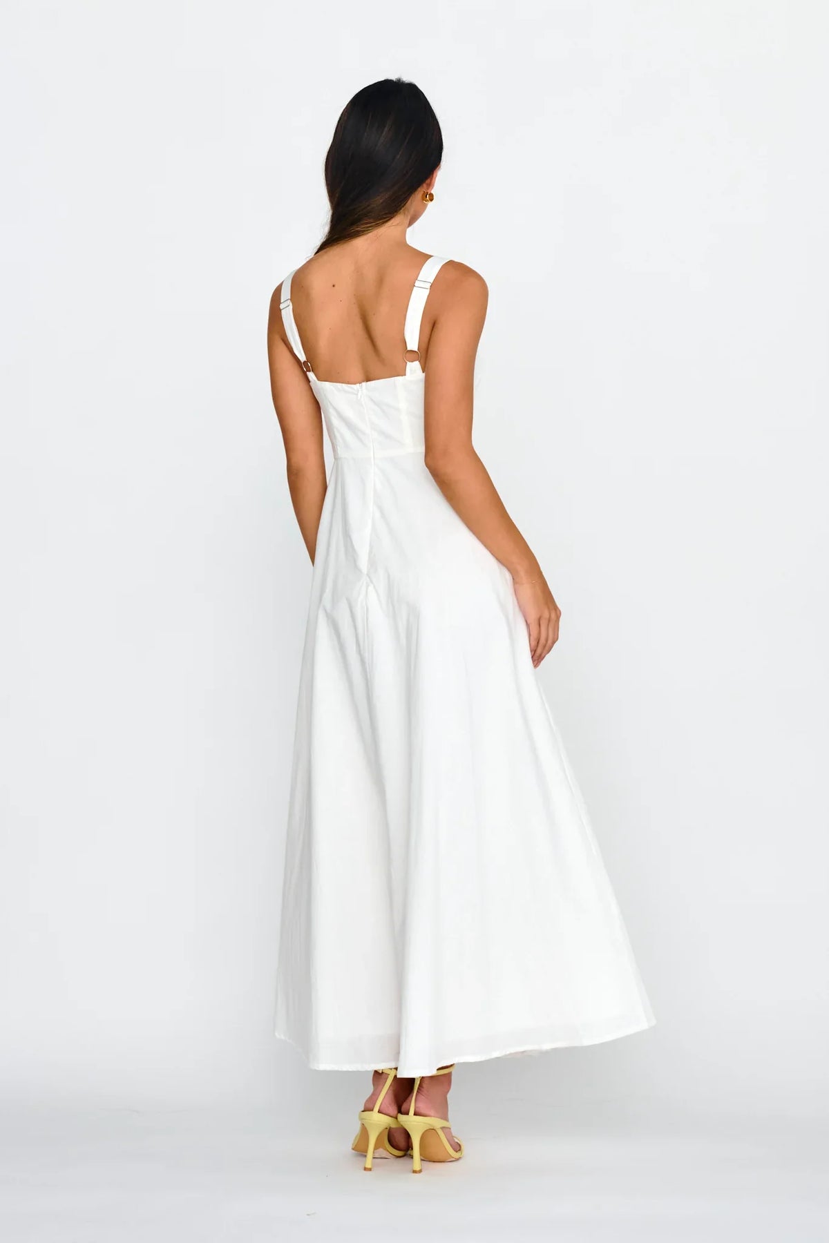 Kasiah Lace Trim Maxi Dress White