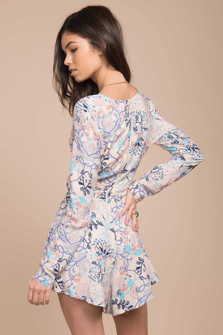 Penelope Bohemian Romper Blue Print