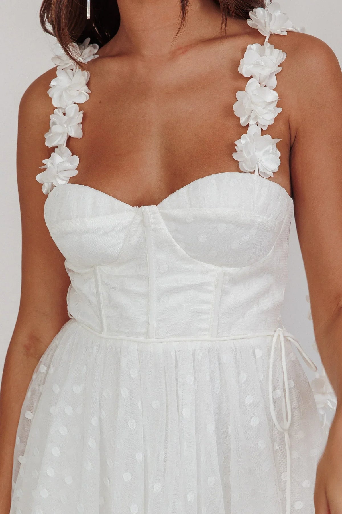 Fairytale Dream Floral Strap Mini Dress White