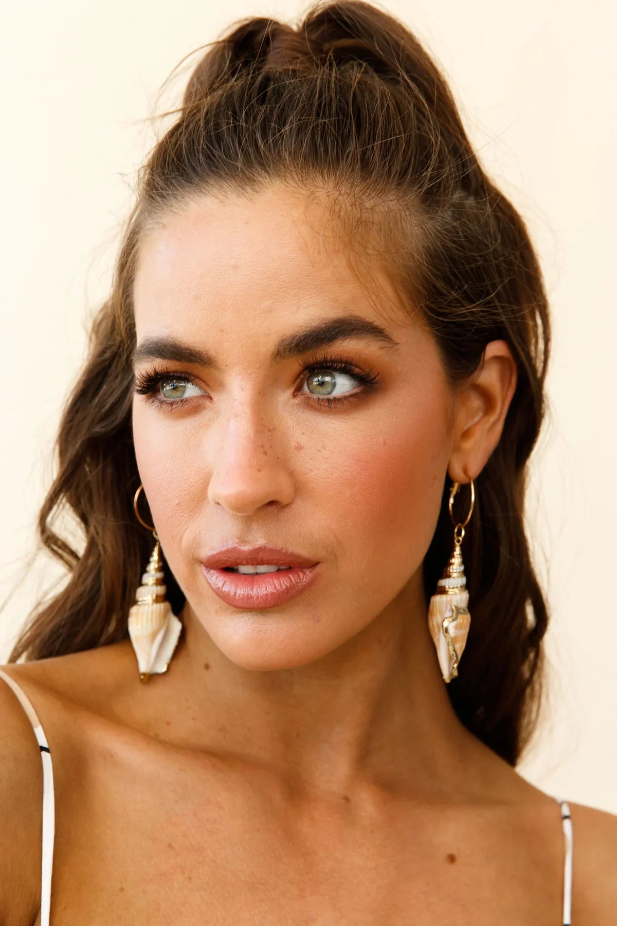 Maui Gold Accent Shell Earrings