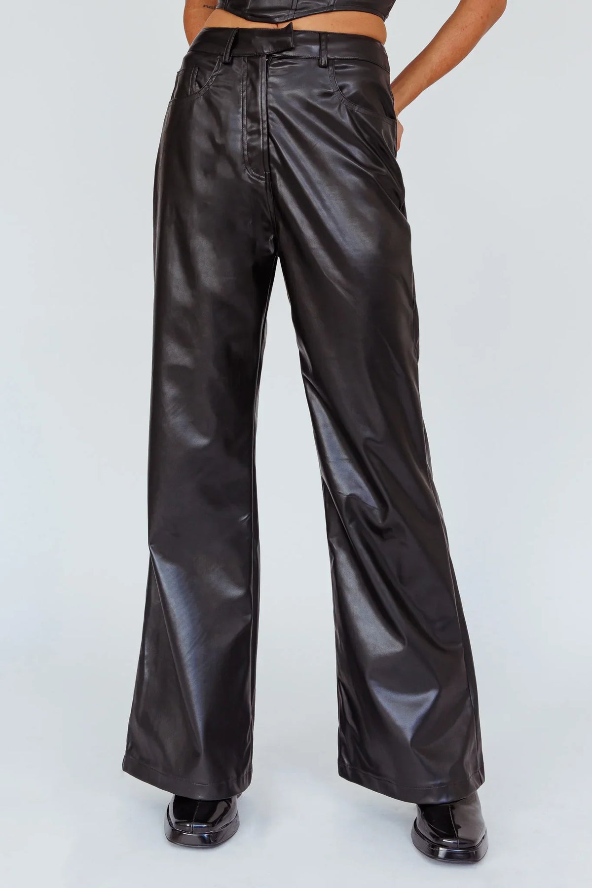 Coussin Faux Leather Pants Black