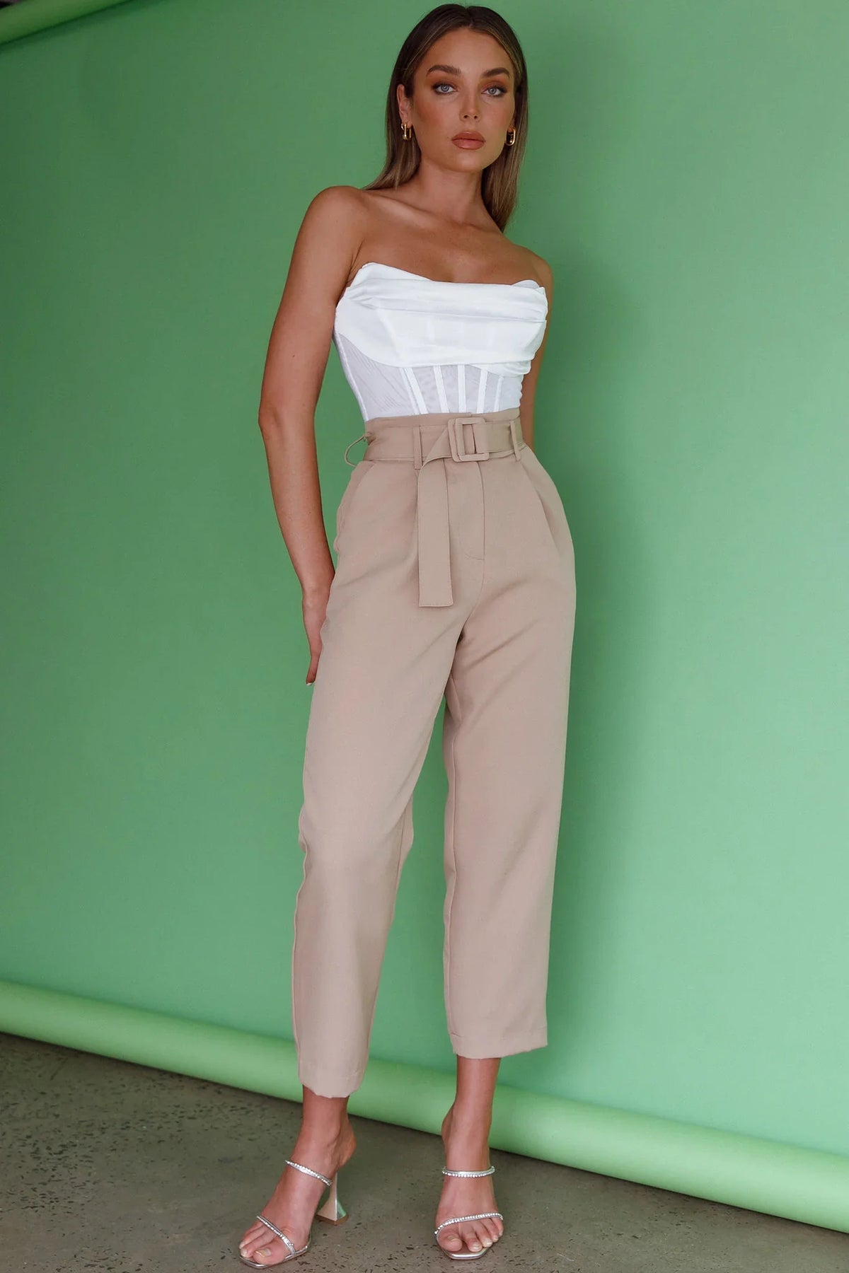 Firenze Cowl Mesh Top Off White