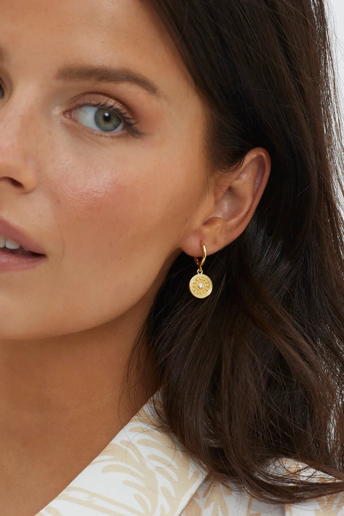 Inca Coin Dangle Earrings Gold