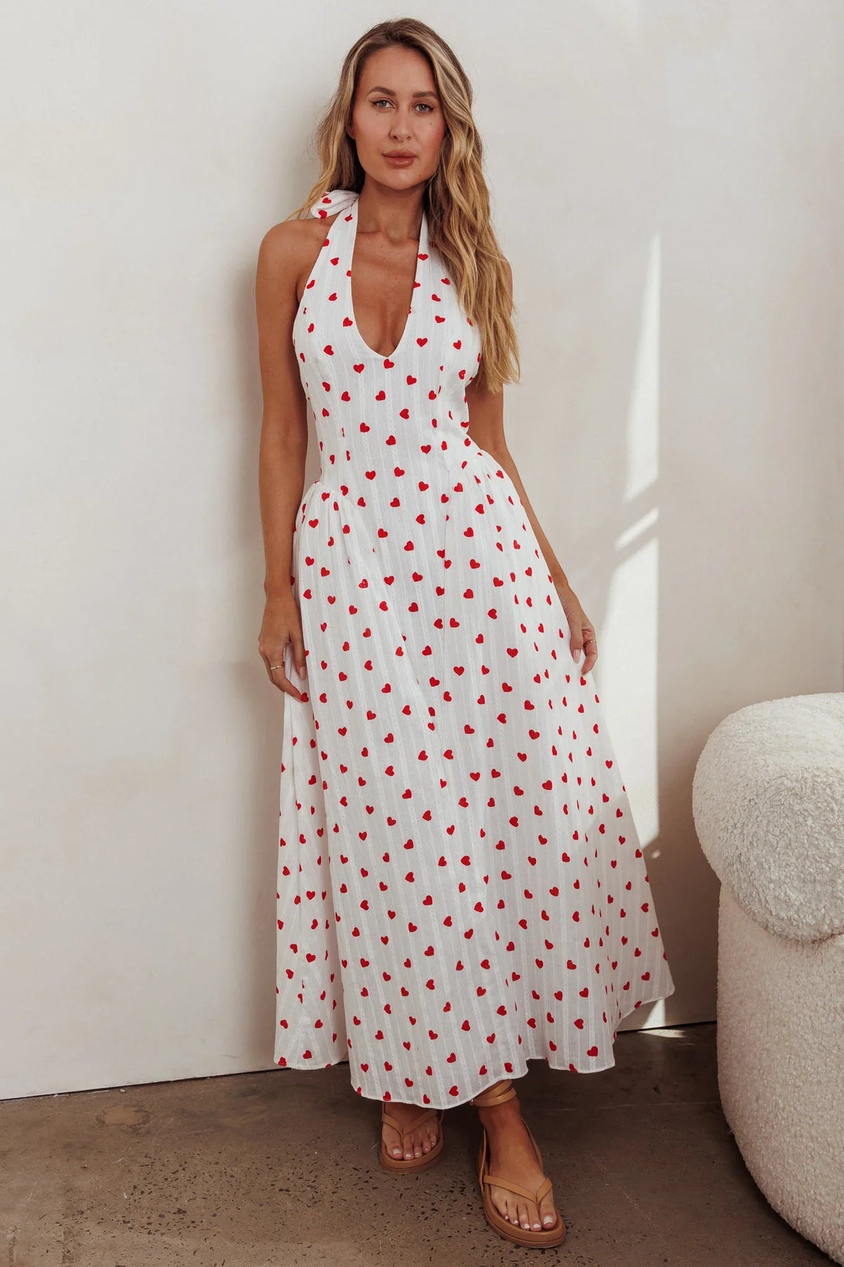 El Corazon Halterneck Dress Heart Print