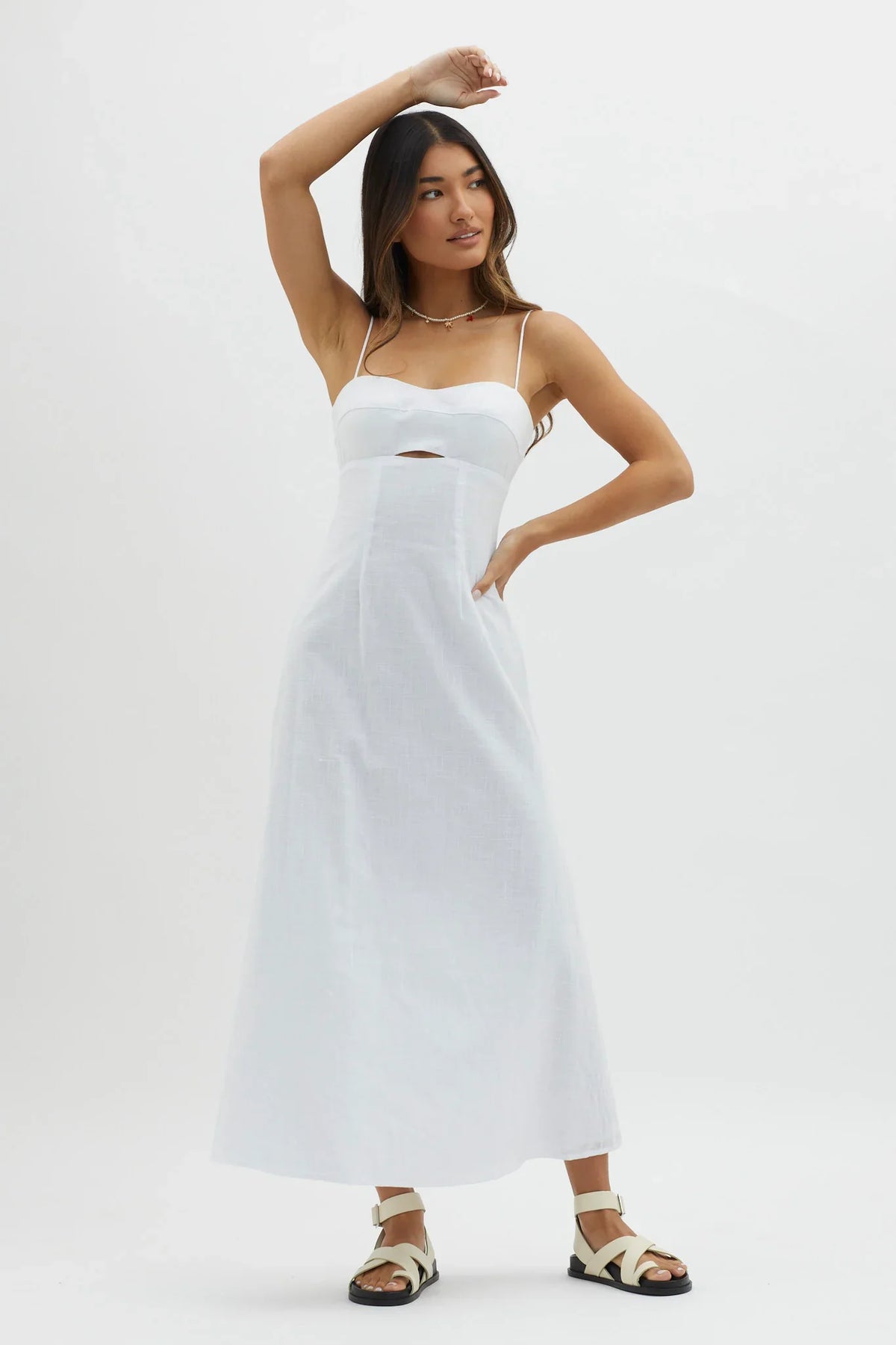 Be Yourself Keyhole Bust Maxi Dress White