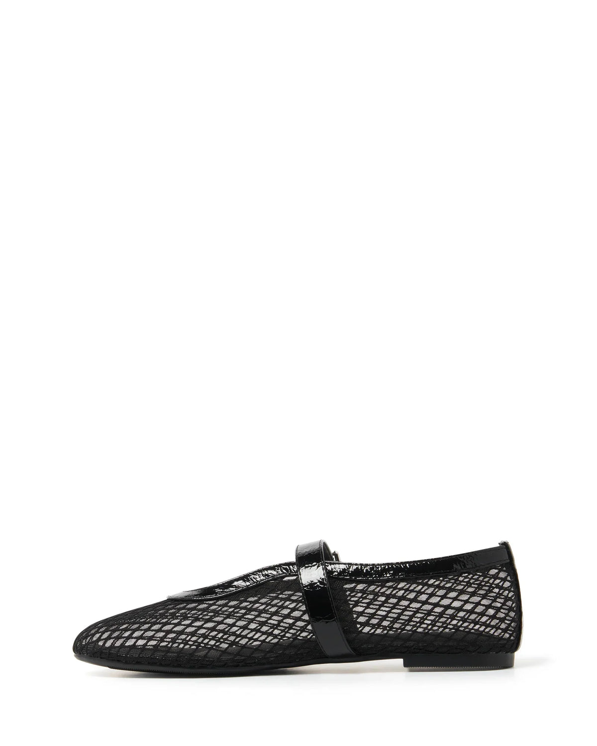 THERAPY Addie Ballet Flat Crinkle Patent Black