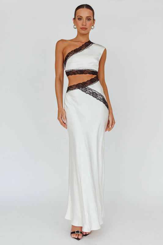 Mahli One-Shoulder Maxi Dress Champagne