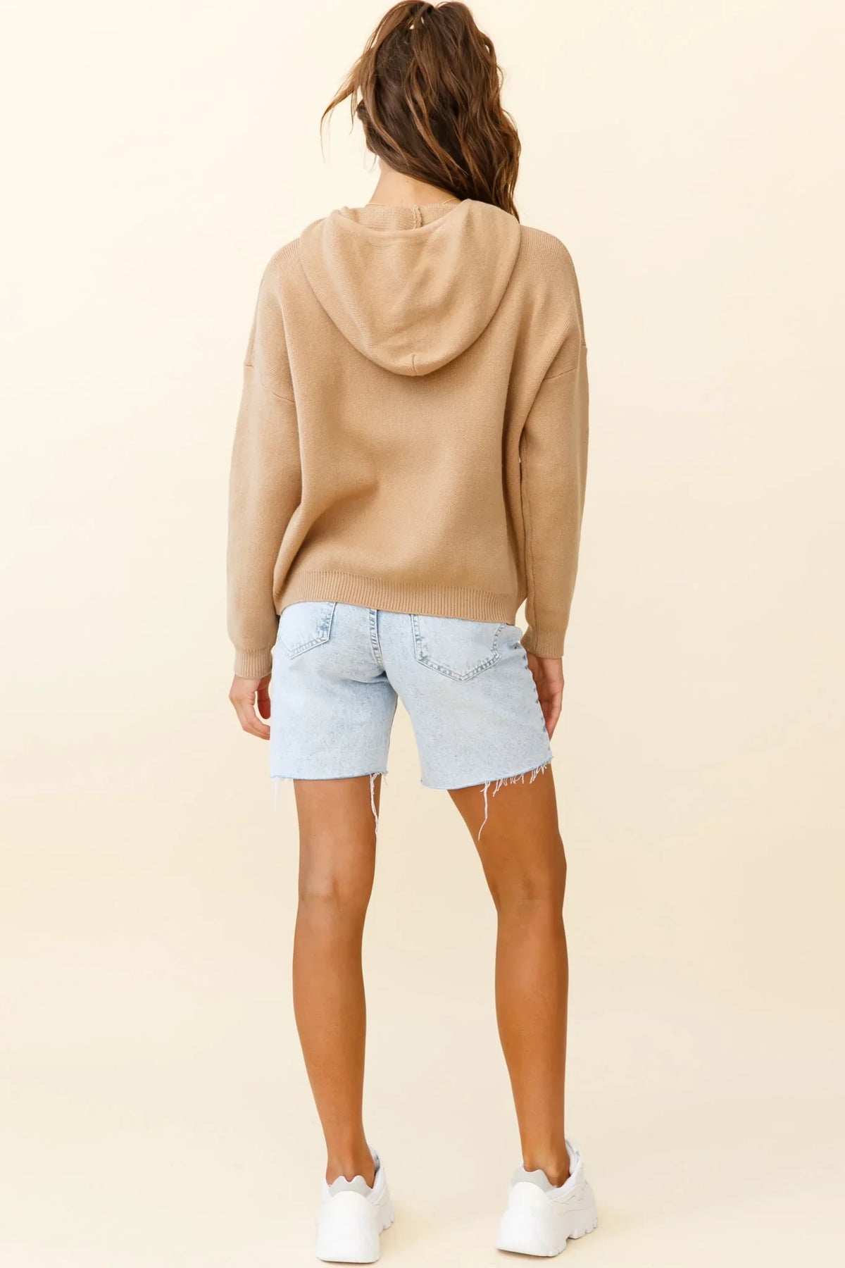 Nightrider Drop Sleeve Hooded Sweater Camel