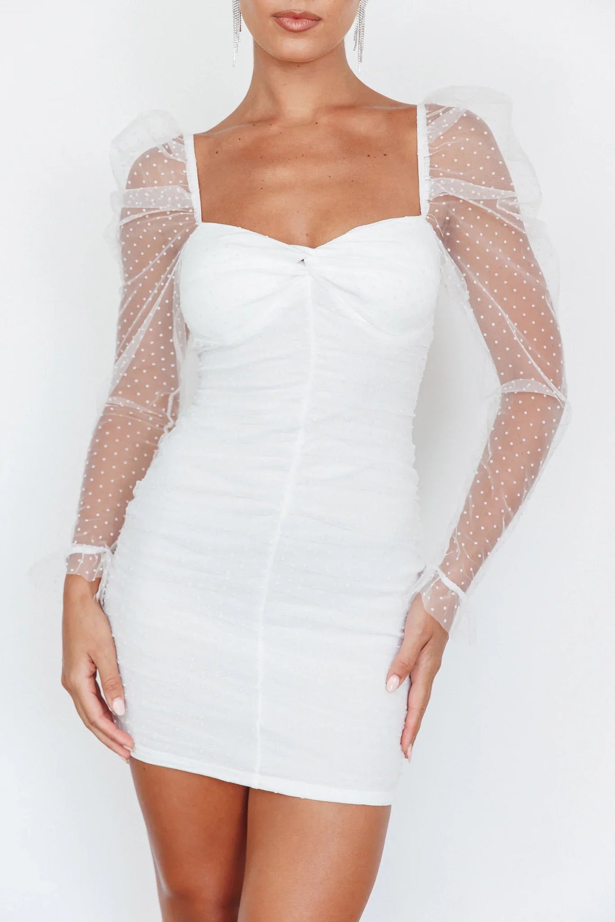 Like Lovers Hail Spot Mini Dress White
