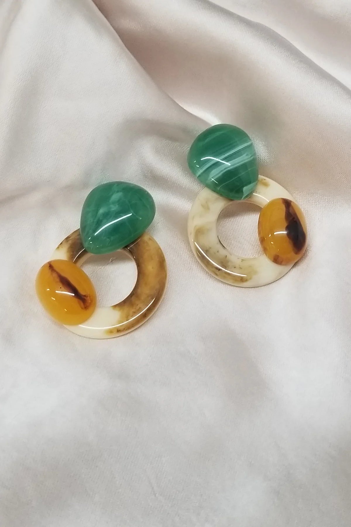 Mozambique Geometric Earrings Tan