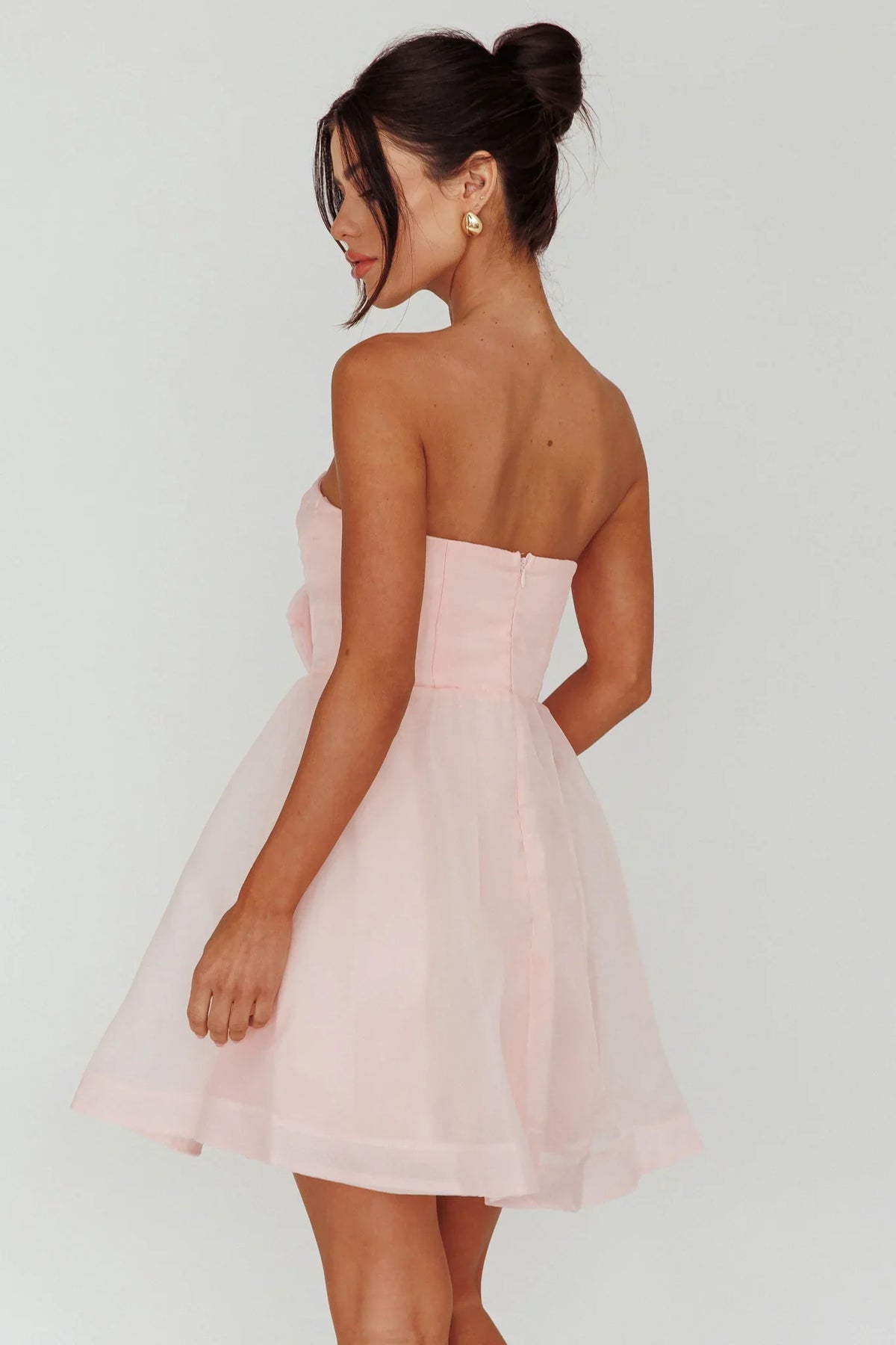 La Vie En Rose Strapless A-Line Mini Dress Baby Pink