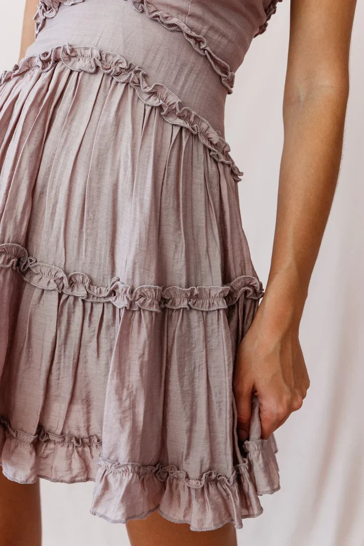 Laney Low Back Cami Strap Dress Mocha