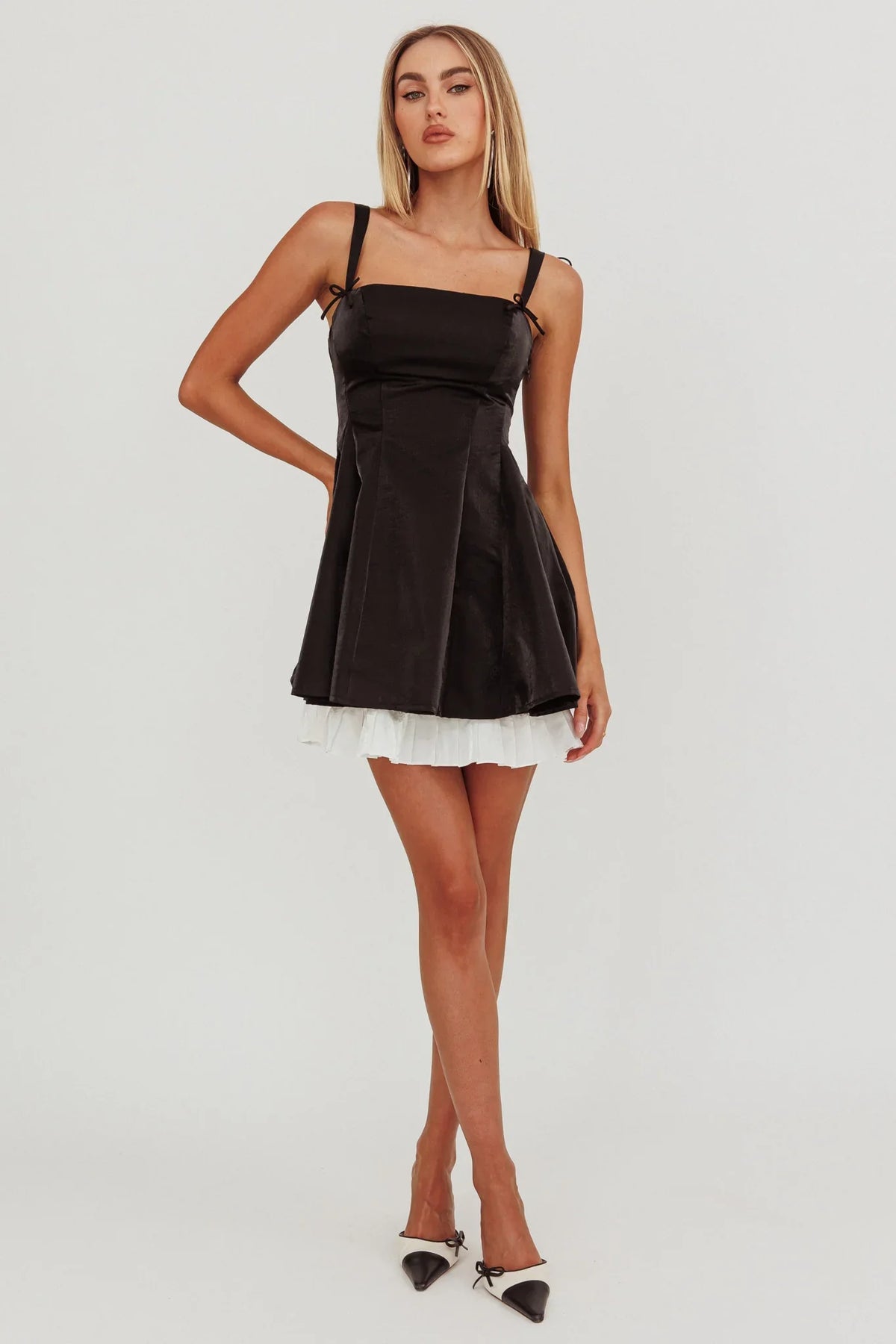 Night Rider Fit And Flare Mini Dress Black