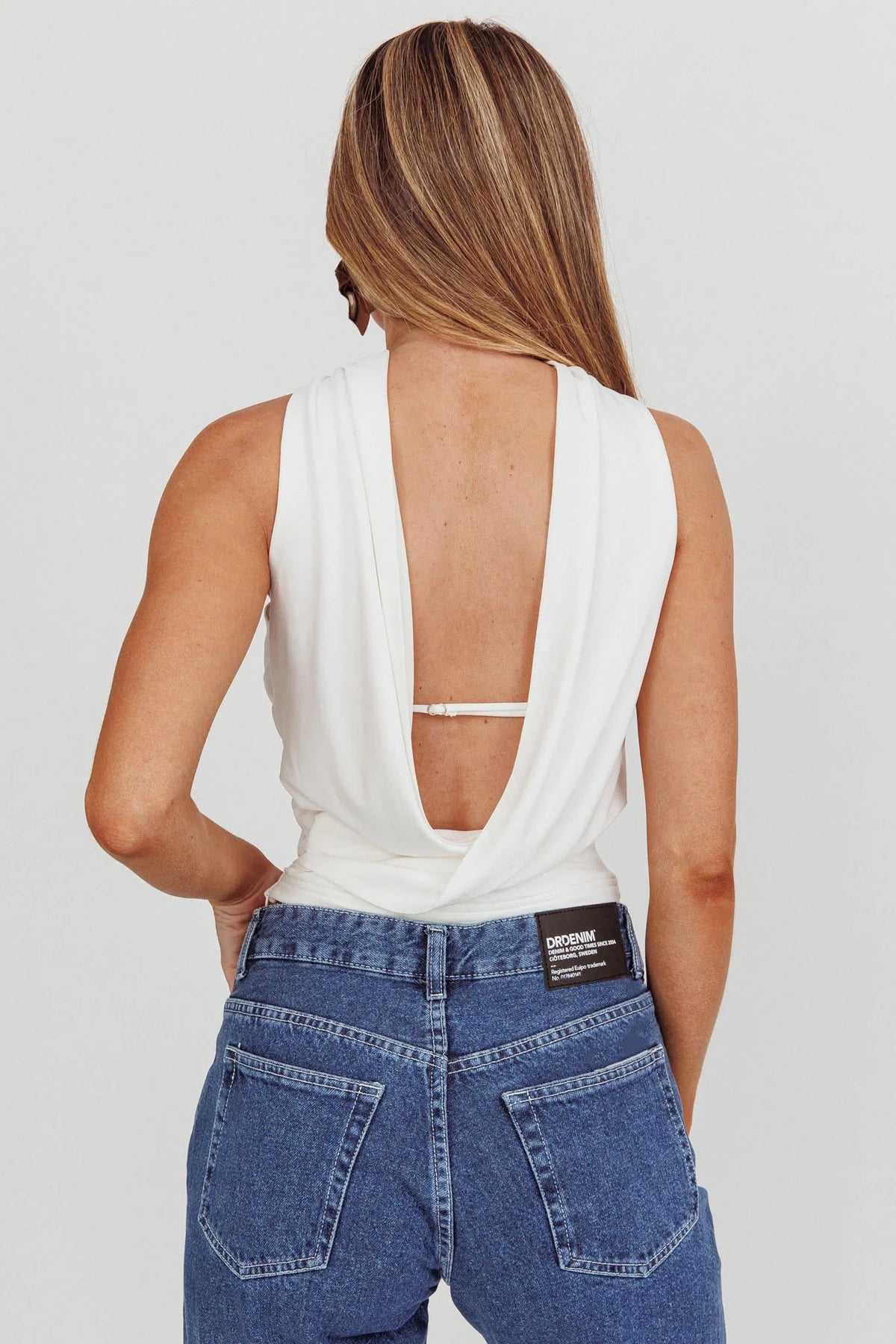 Damsel Reverse Halter Neck Top White