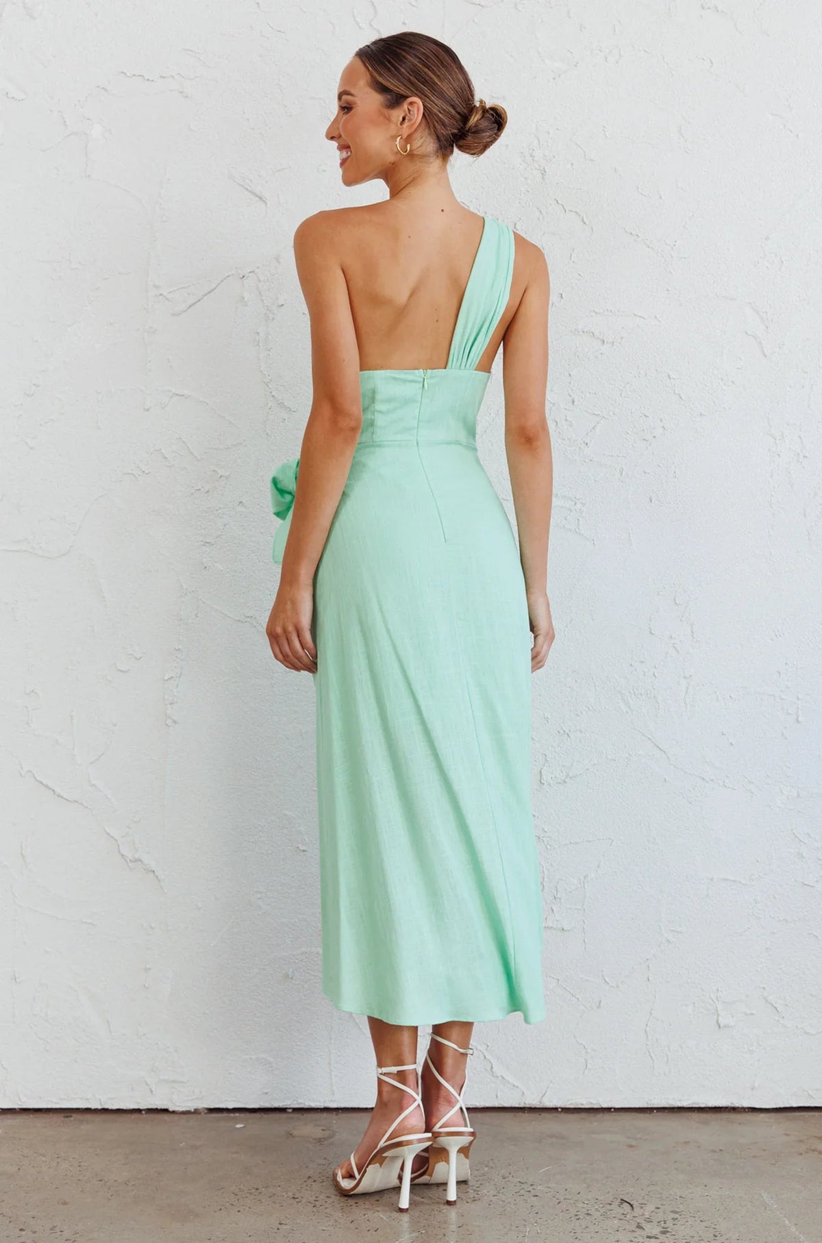 Island Time One-Shoulder Midi Dress Mint