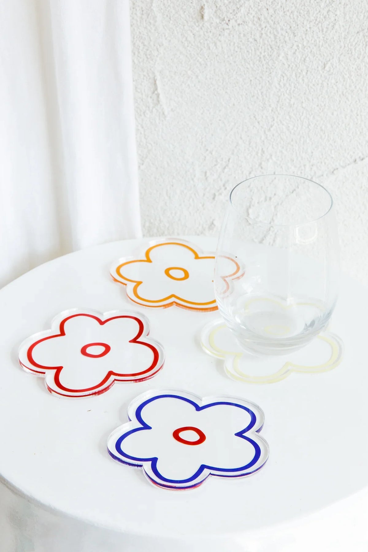 Flower Feeling 4pc Acrylic Coaster Set