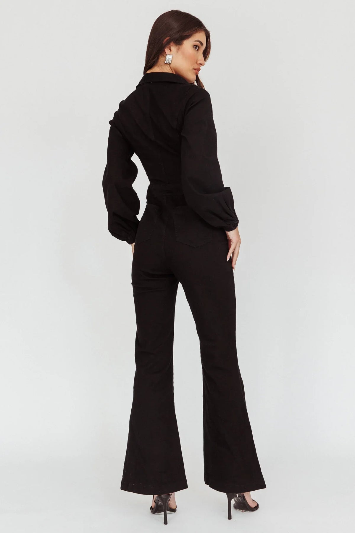 Emilio Long Sleeve Jumpsuit Denim Black