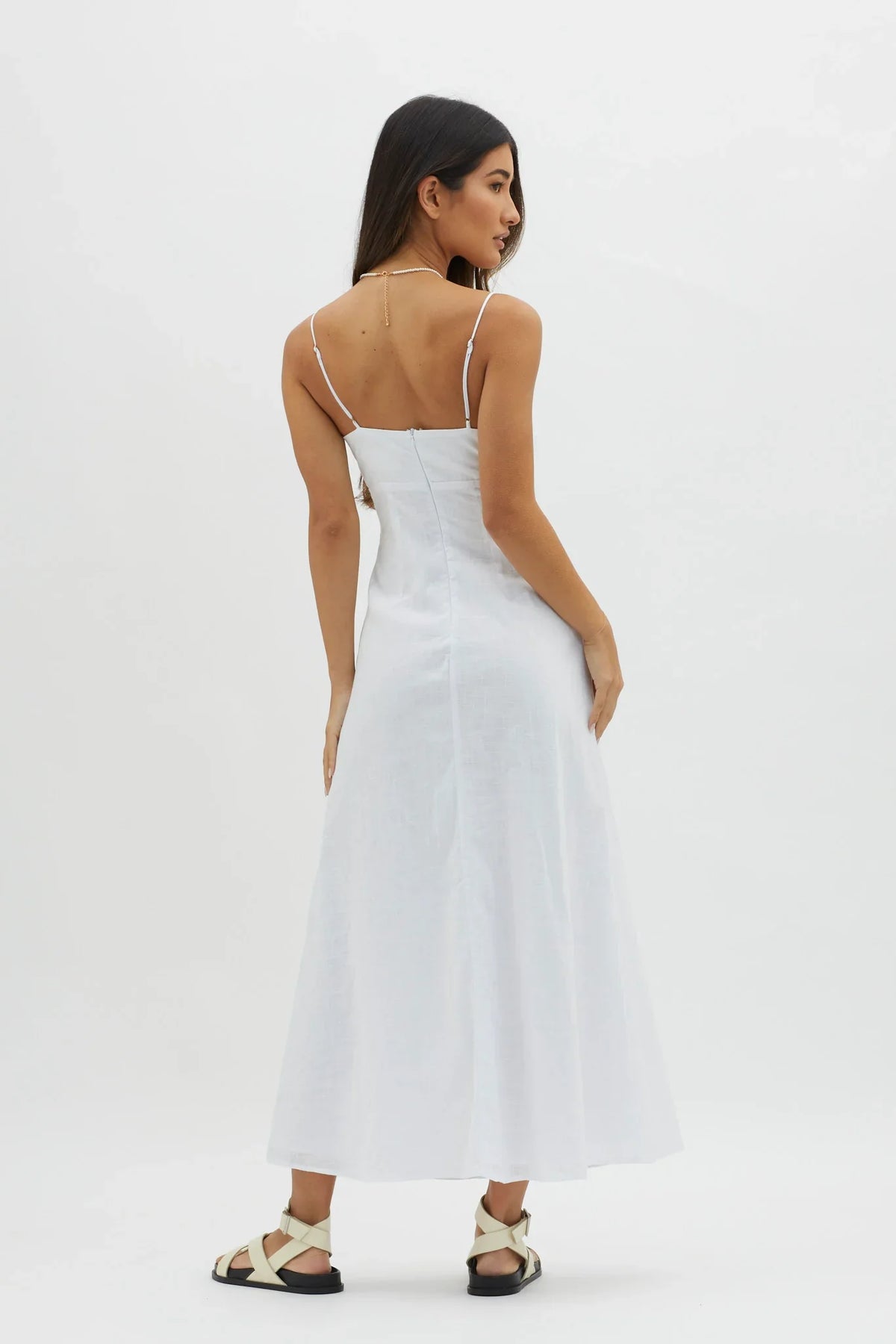 Be Yourself Keyhole Bust Maxi Dress White