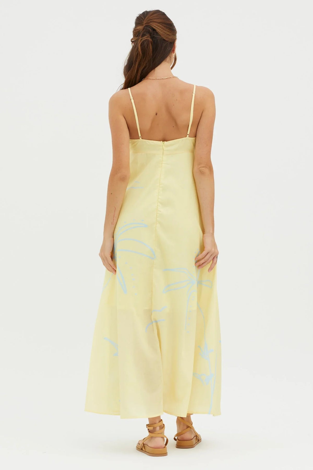 Yuki Tied Bust Midi Dress Yellow